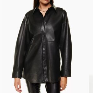 Aritzia Babaton Black Pelli Shirt Jacket